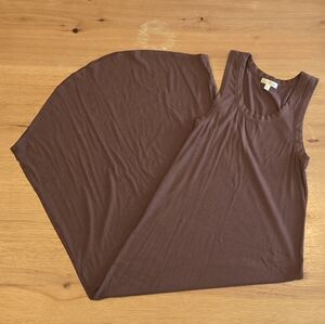 Nine Britton Ribbed Tank Maxi Dress | Size S | Mauve Brown Sleeveless
